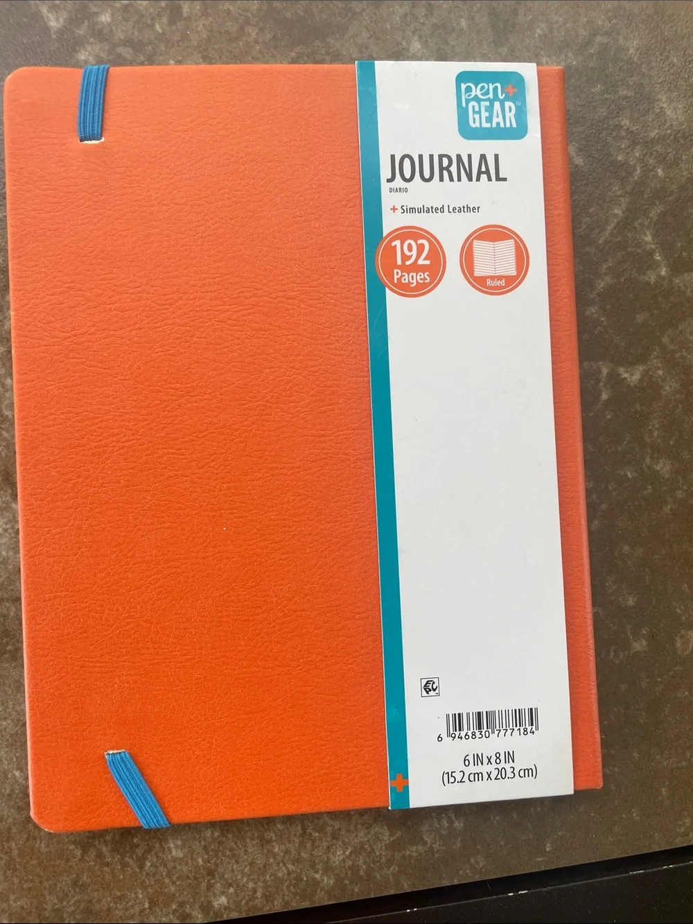 Pen+GEAR Orange Dinosaur Hardcover Journal with Blue Elastic